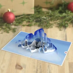 Lovepop Greeting Cards|Christmas 12/25|Winter Borealis Scene Pop-Up Card
