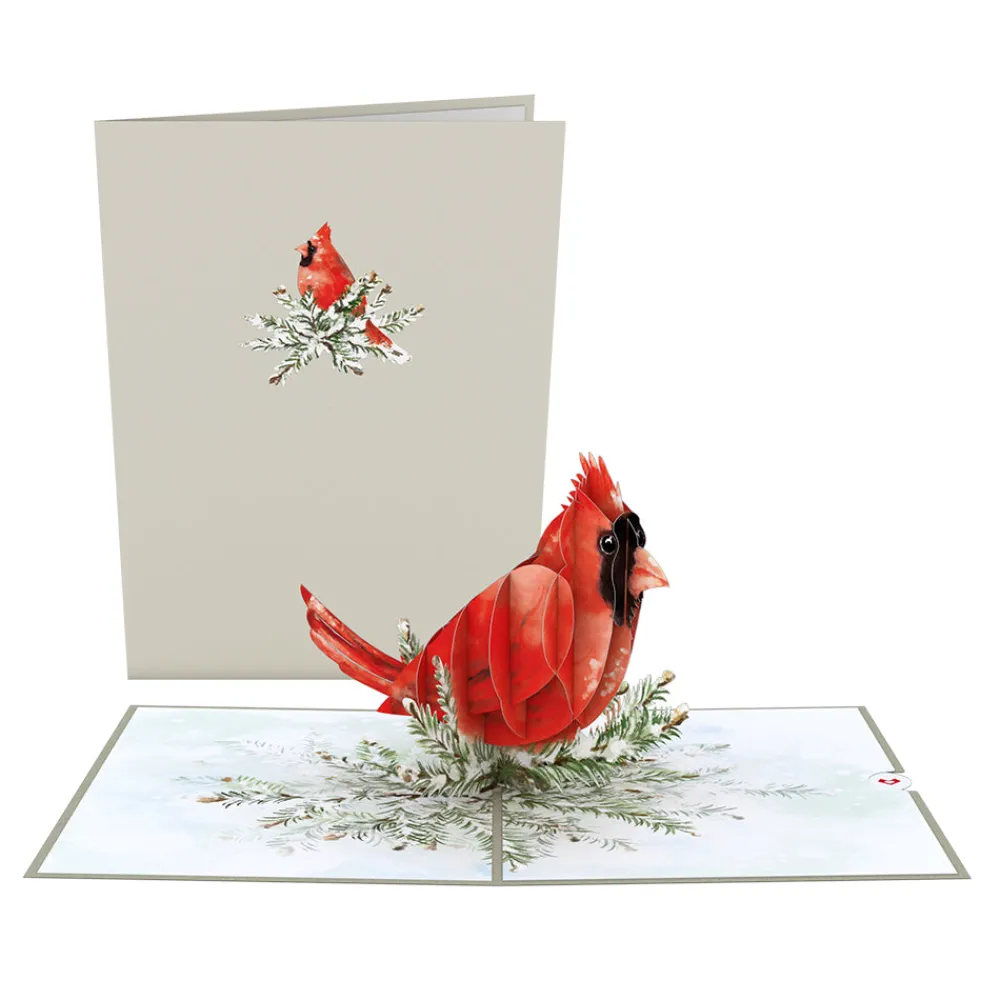 Lovepop Greeting Cards|Just Because|Winter Cardinal Pop-Up Card