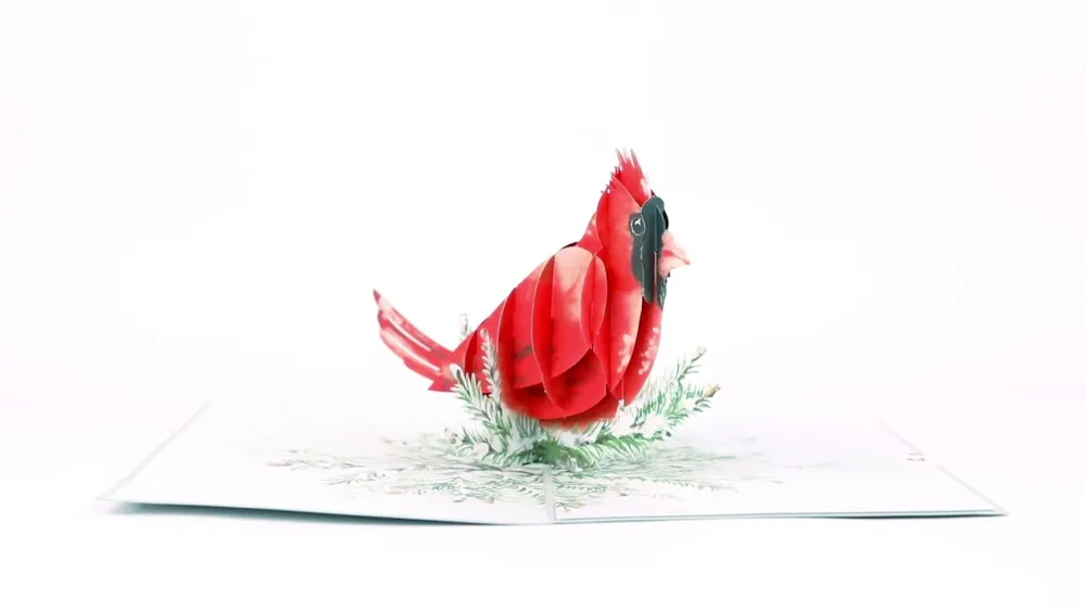 Lovepop Greeting Cards|Just Because|Winter Cardinal Pop-Up Card