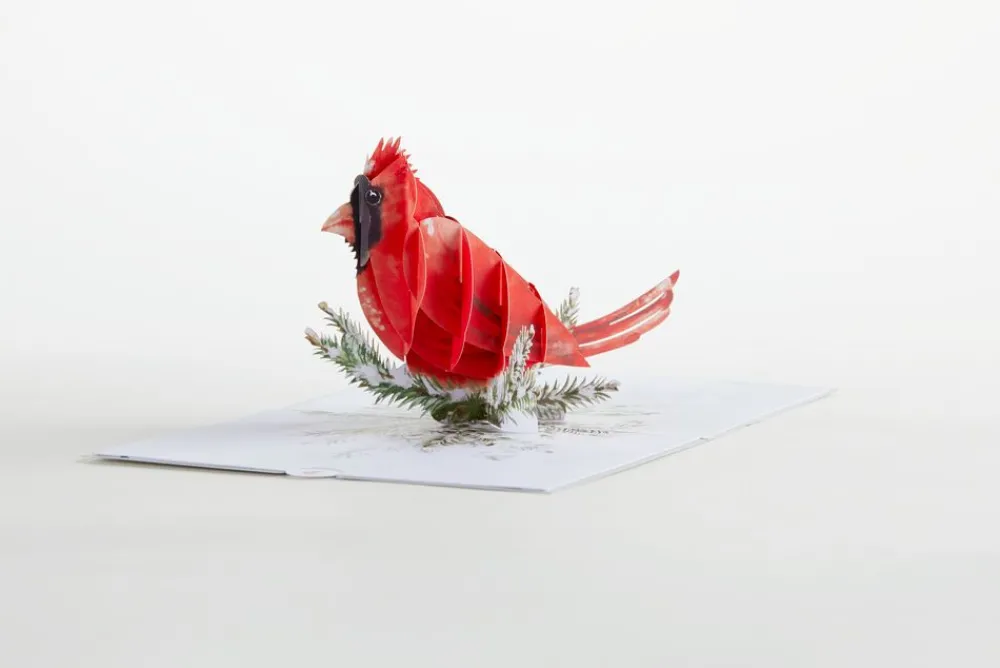 Lovepop Greeting Cards|Just Because|Winter Cardinal Pop-Up Card