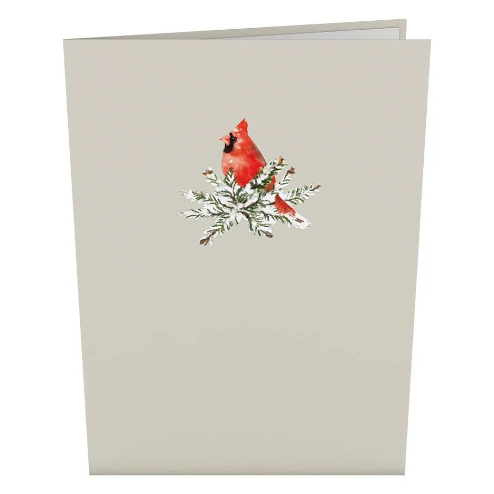 Lovepop Greeting Cards|Just Because|Winter Cardinal Pop-Up Card