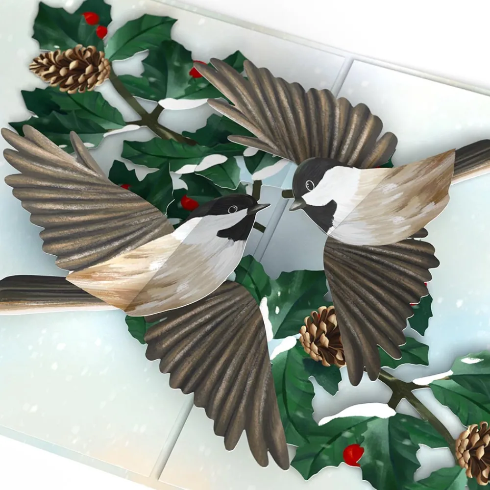 Lovepop Greeting Cards|Winter Chickadees Pop-Up Card
