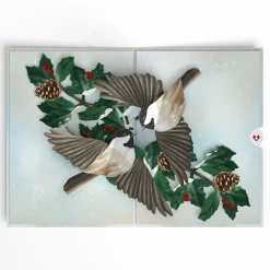 Lovepop Greeting Cards|Winter Chickadees Pop-Up Card