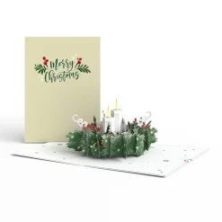Lovepop Greeting Cards|Christmas 12/25|Winter Greens Christmas Candle Pop-Up Card