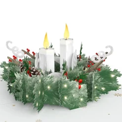 Lovepop Greeting Cards|Christmas 12/25|Winter Greens Christmas Candle Pop-Up Card