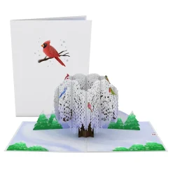 Lovepop Greeting Cards|Just Because|Winter Willow Tree Birds Pop-Up Card