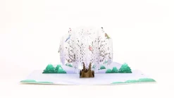Lovepop Greeting Cards|Just Because|Winter Willow Tree Birds Pop-Up Card