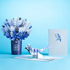Lovepop Pop-Up Bouquets|Card & Gift Bundles|Winter Wishes Blue Jay Bundle