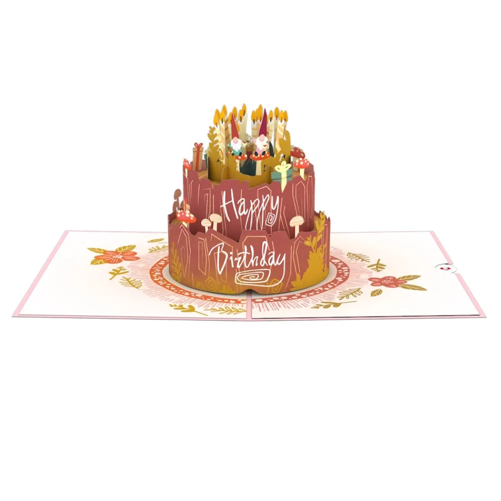 Lovepop Birthday|Her|Woodland Gnomes Birthday Cake Pop-Up Card