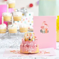 Lovepop Birthday|Her|Woodland Gnomes Birthday Cake Pop-Up Card