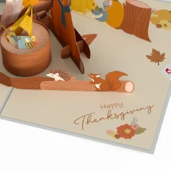 Lovepop Thanksgiving 11/27|Woodland Harvest Thanksgiving Animals Pop-Up Card