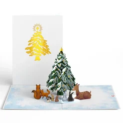 Lovepop Greeting Cards|Christmas 12/25|Woodland White Christmas Pop-Up Card