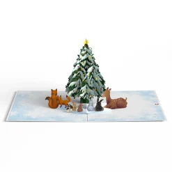 Lovepop Greeting Cards|Christmas 12/25|Woodland White Christmas Pop-Up Card