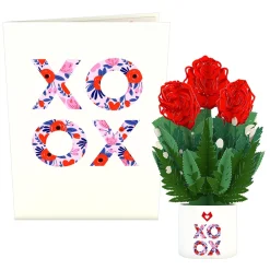 Lovepop Pop-Up Bouquets|Anniversary|XOXO Card with Mini Bouquet