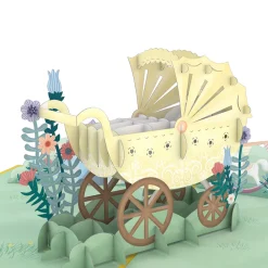 Lovepop Greeting Cards|Baby|Yellow Baby Carriage Pop-Up Card