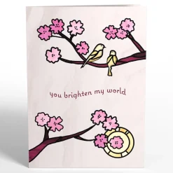 Lovepop Suncatcher Cards|Just Because|You Brighten My World Birds Suncatcher Card