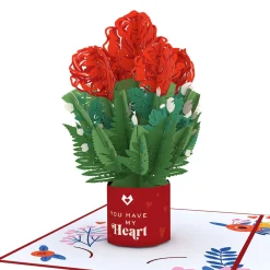 Lovepop Pop-Up Bouquets|Anniversary|You Have My Heart Card with Mini Bouquet