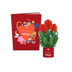 Lovepop Pop-Up Bouquets|Anniversary|You Have My Heart Card with Mini Bouquet