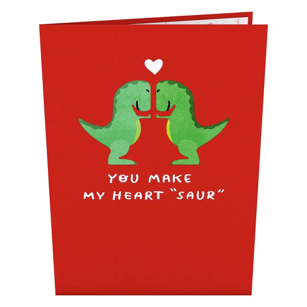 Lovepop Greeting Cards|Valentine'S Day 2/14|You Make My Heart 'Saur' Pop-Up Card