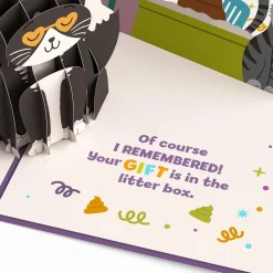 Lovepop Greeting Cards|Birthday|Your Gift Is in the Litterbox Birthday Cat Pop-Up Card
