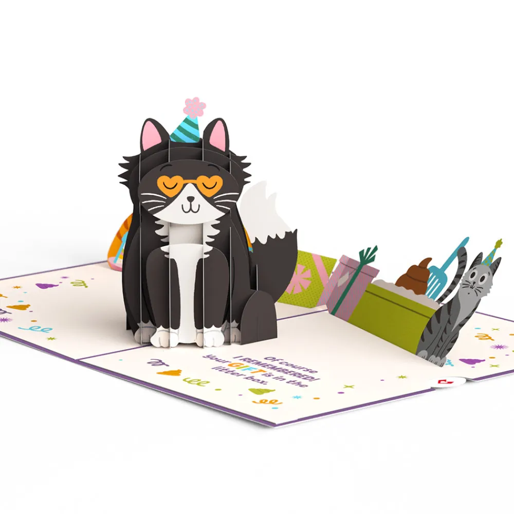 Lovepop Greeting Cards|Birthday|Your Gift Is in the Litterbox Birthday Cat Pop-Up Card