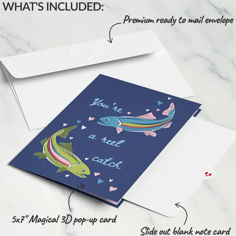 Lovepop Greeting Cards|Valentine'S Day 2/14|You’re a Reel Catch Fish Pop-Up Card
