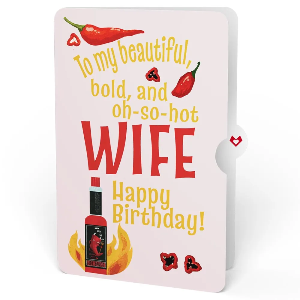 Lovepop Birthday|Her|You’re So Hot - Hot Sauce Birthday Pop-Up Card and Sentiment Set for Wife