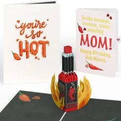 Lovepop Birthday|Her|You’re So Hot - Hot Sauce Birthday Pop-Up Card and Sentiment Set for Mom