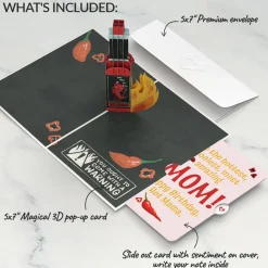 Lovepop Birthday|Her|You’re So Hot - Hot Sauce Birthday Pop-Up Card and Sentiment Set for Mom